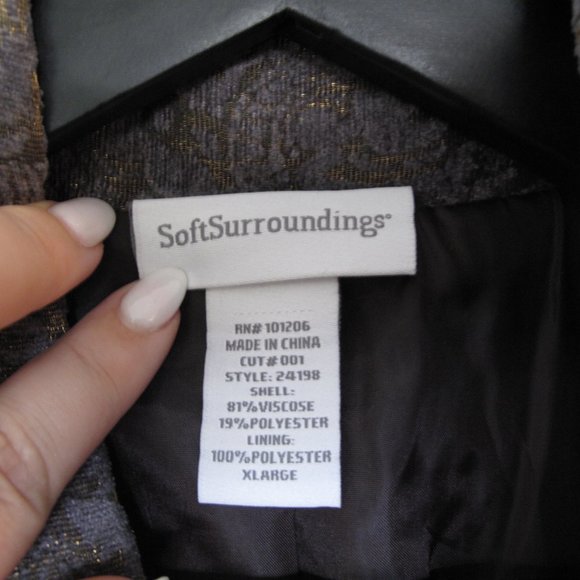 SOFT SURROUNDINGS - Velvet Damask Military Trench Coat - Picture 9 of 15